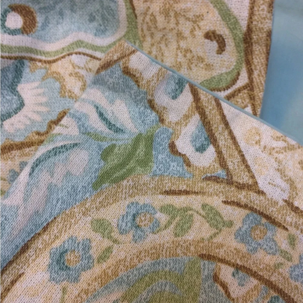 Pottery Barn standard pillow shams green blue paisley two